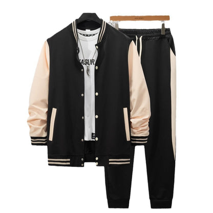 Men's sporty tracksuit set with striped details Skorter