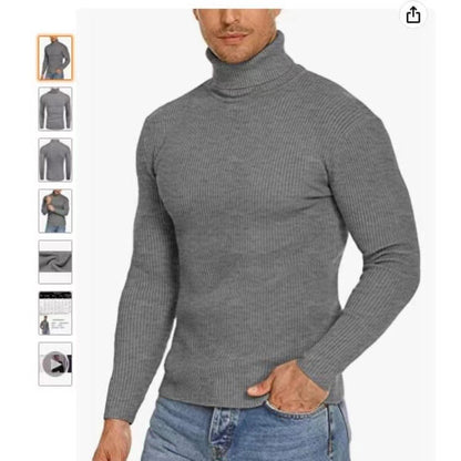 Men's Stand Collar Sweater made of Ribbed Knit Skorter