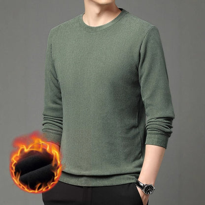 Herrtröja med fin struktur och rund halsringning, Skorter