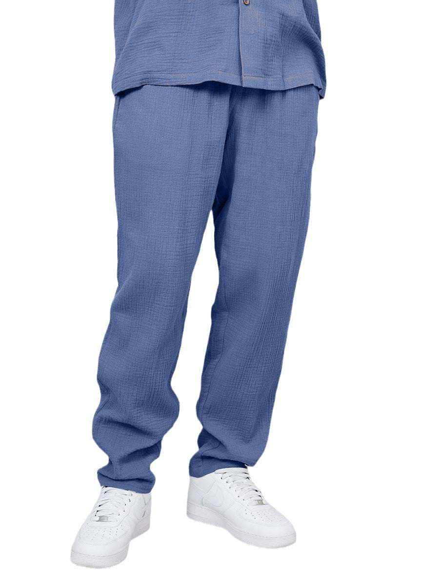 Luftiga sommarbyxor för män i andningsbar bomullsskorter