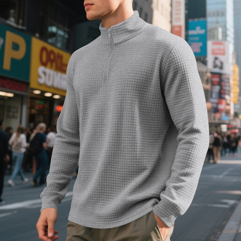 Men's sweater with high collar and practical zip opening Skorter
