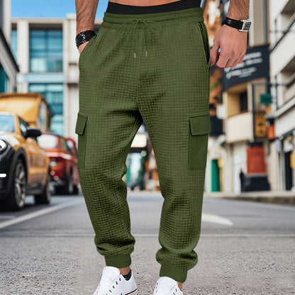 Men's Cargo Jogging Pants with Elastic Waistband and Practical Pockets Skorter