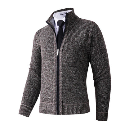 Men's stylish cardigan with high collar and practical pockets Skorter