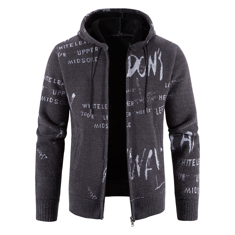 Men's stylish hoodie jacket with creative print Skorter