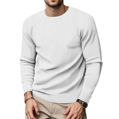 Men's round neck pullover with textured design and fashionable cut Skorter
