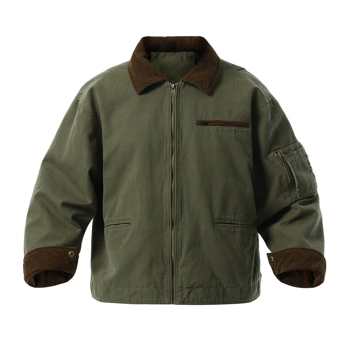 Men's urban transitional jacket with textured stand-up collar and numerous practical pockets Skorter