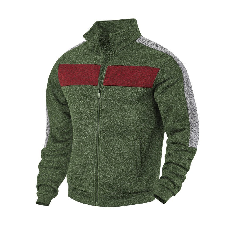 Men's sporty fleece jacket with high collar and reflective accents Skorter