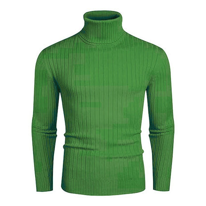 Men's stylish turtleneck sweater with fine ribbed pattern Skorter