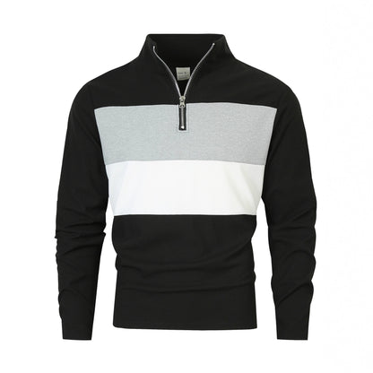 Men's zip sweater with fashionable color cut and comfortable style Skorter