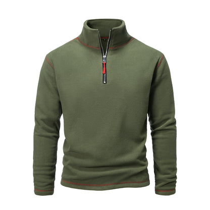 Men's fleece pullover with high collar and half zip Skorter