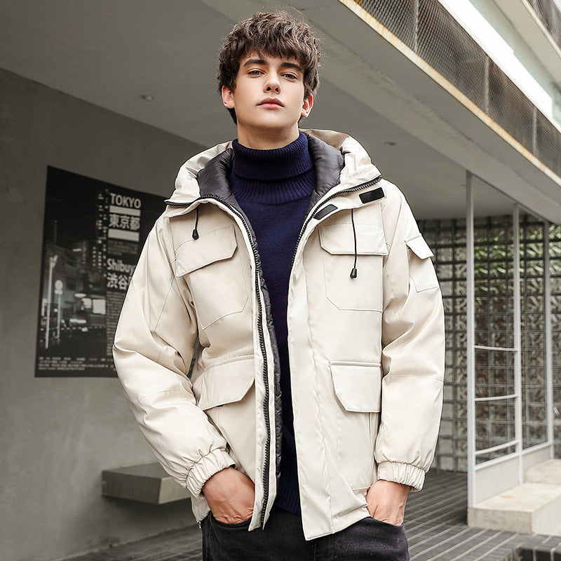 Men's weatherproof utility jacket with hood and pockets Skorter