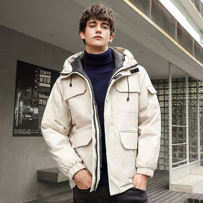 Men's weatherproof utility jacket with hood and pockets Skorter