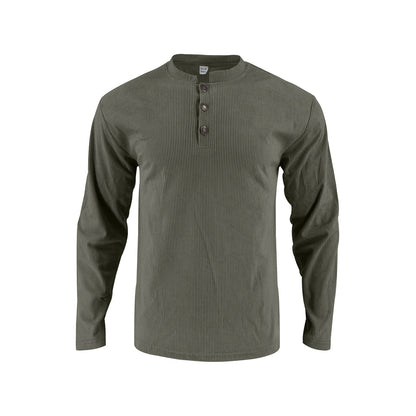 Men's long sleeve shirt with comfortable button placket and textured design Skorter