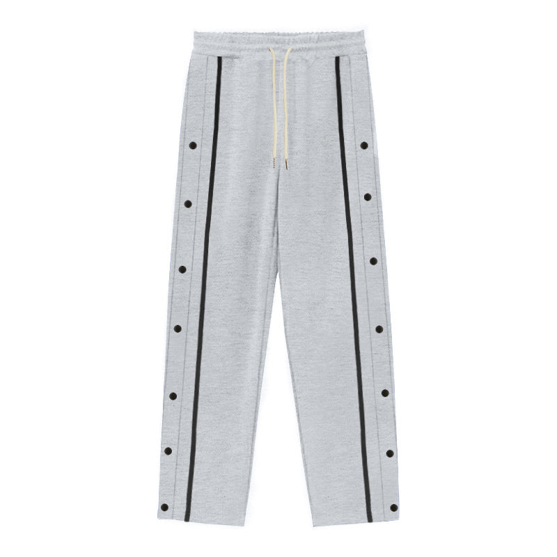 Men's Sporty Loose Jogging Pants with Snap Buttons Skorter