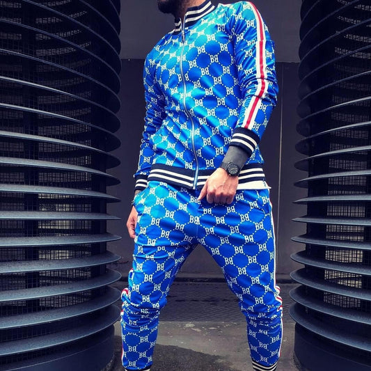 Men's sporty suit with fashionable lettering Skorter