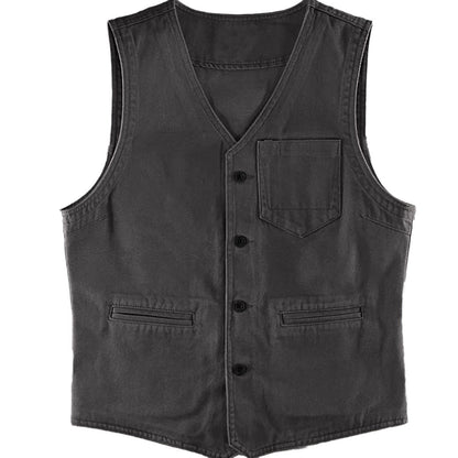 Men's fashionable vest in vintage style with pockets Skorter