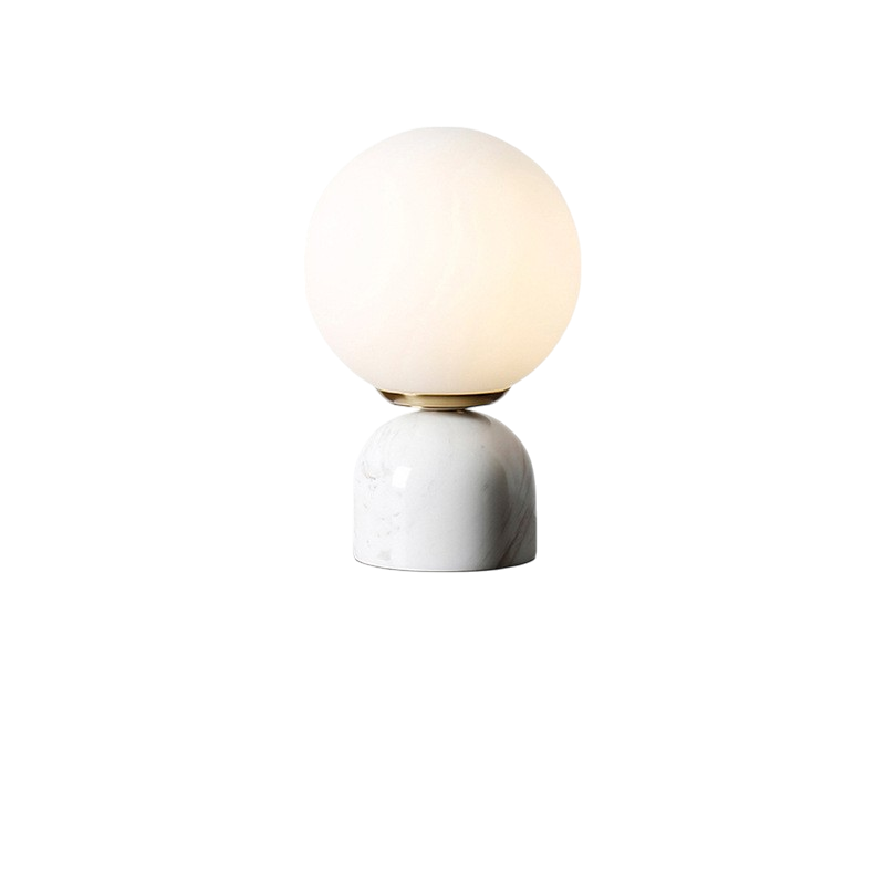 Skorter | Marnor | Marble Table Lamp with Glass Shade – Scandinavian Minimalist Design