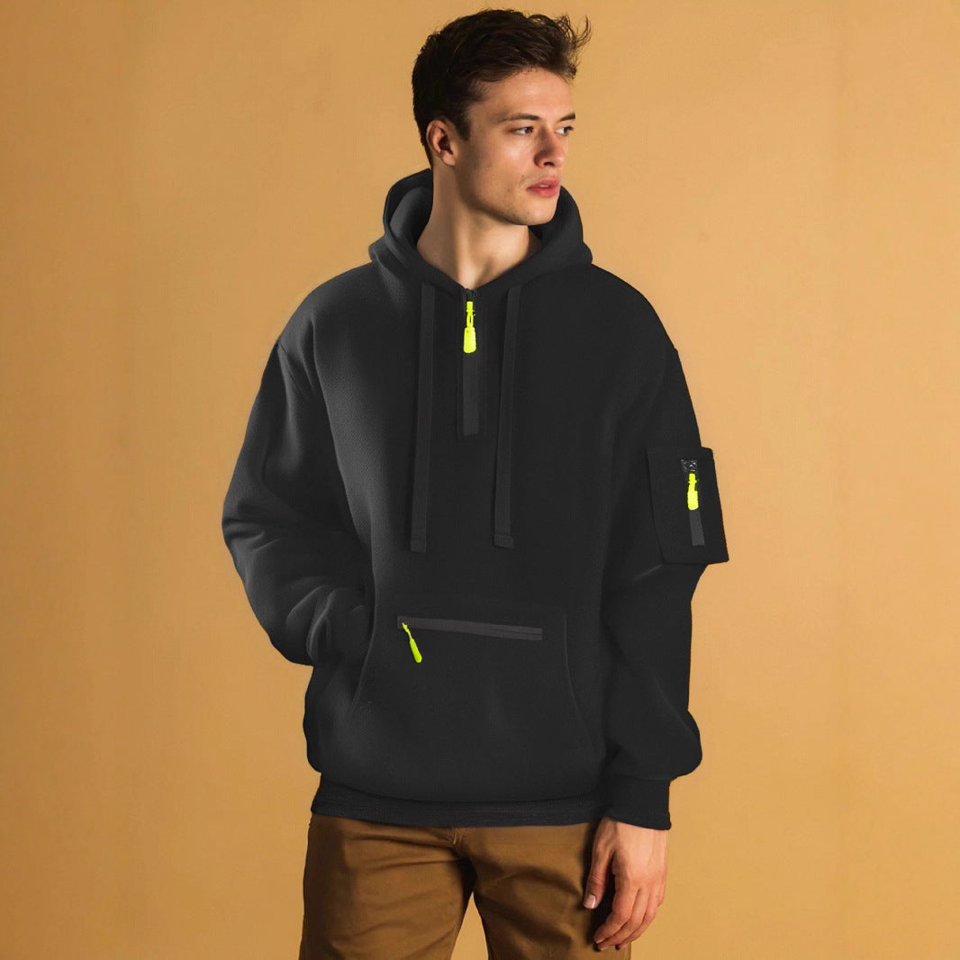 Men's stylish hoodie with innovative zipper elements Skorter