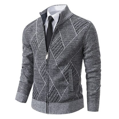 Men's cardigan with modern pattern and slim fit Skorter