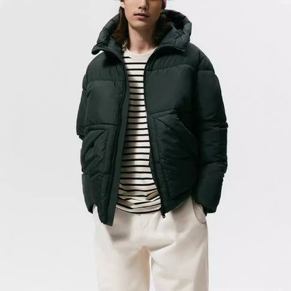 Men's quilted winter jacket with hood and generous pockets Skorter