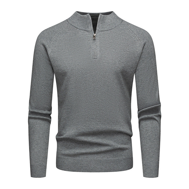 Men's stylish sweater with short zip Skorter