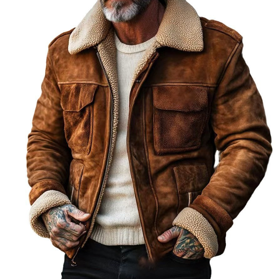 Men's stylish leather jacket with warm lining Skorter