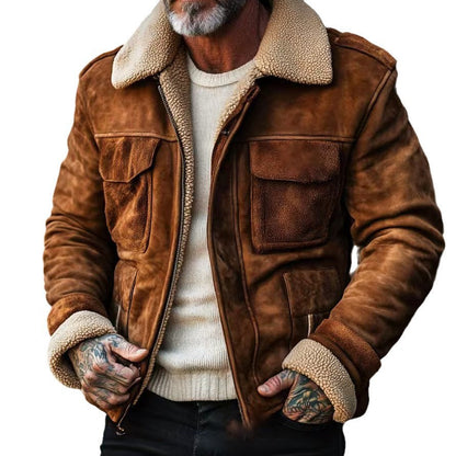 Men's stylish leather jacket with warm lining Skorter