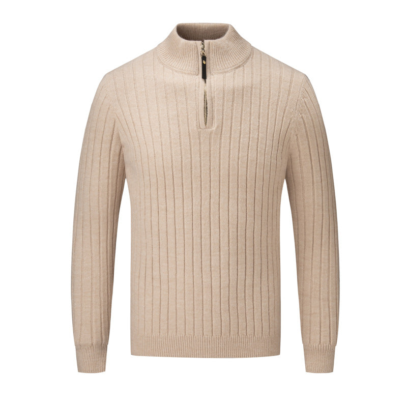 Men's sweater with modern stand-up collar and complementary zipper Skorter