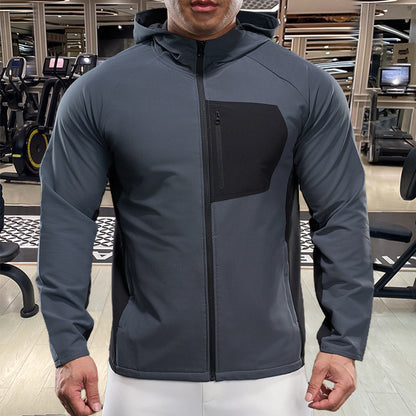 Andningsbar sportjacka för män med praktiska dragkedjefickor Skorter
