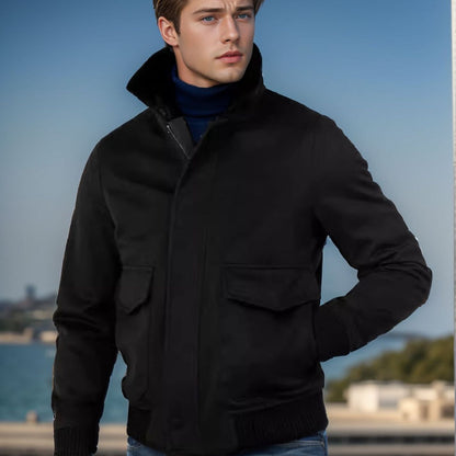 Men's stylish transitional jacket with soft collar and practical side pockets Skorter
