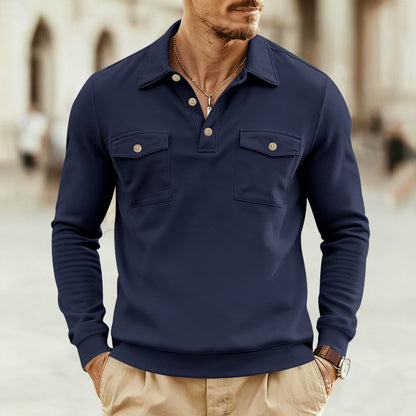 Men's polo shirt with casual collar and practical breast pockets Skorter