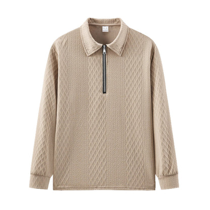 Men's sweatshirt with trendy stand-up collar and textured design Skorter