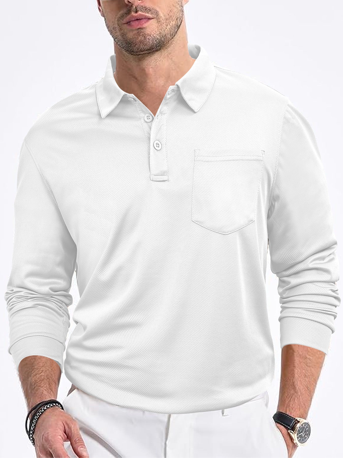 Men's polo shirt with modern structured design and practical chest pocket Skorter