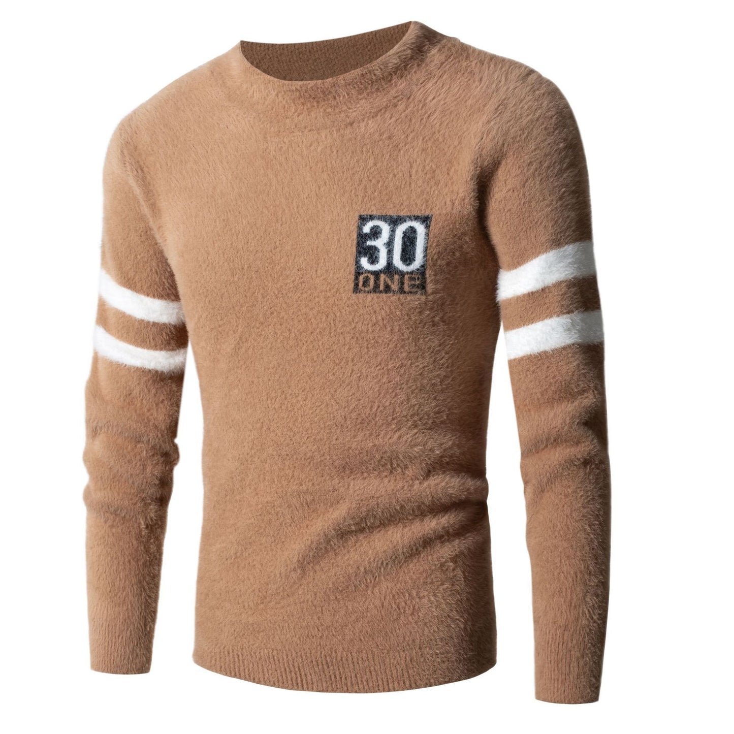 Men's sporty wool sweater with textured logo Skorter