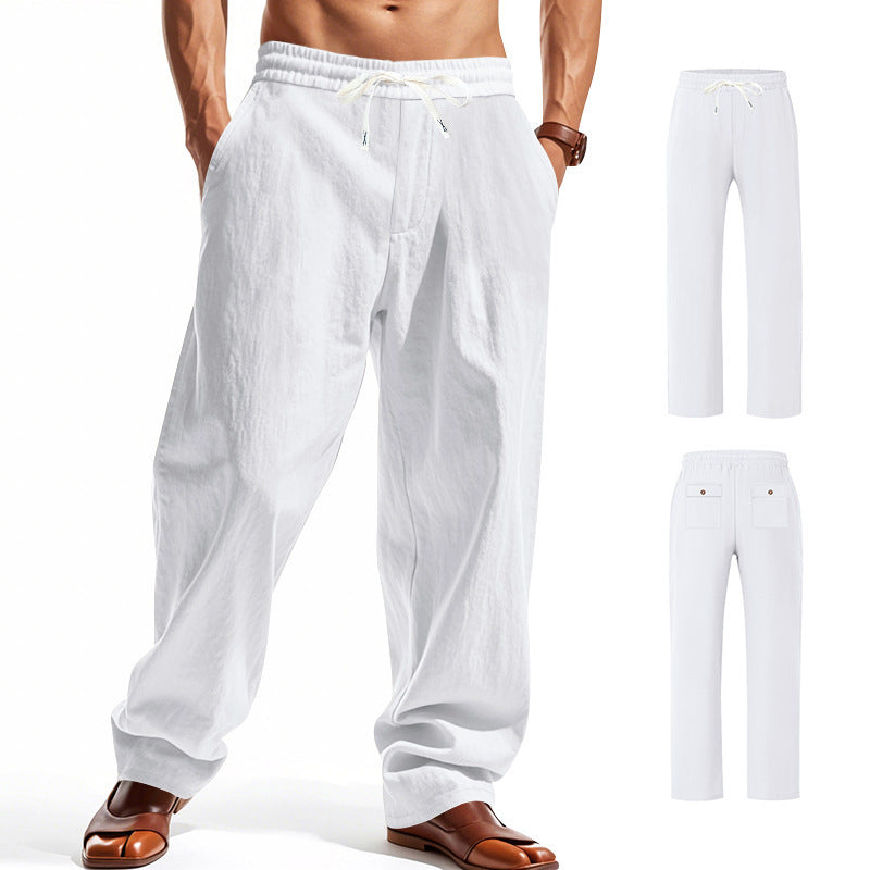 Men's airy leisure pants with elastic waistband and side pockets Skorter