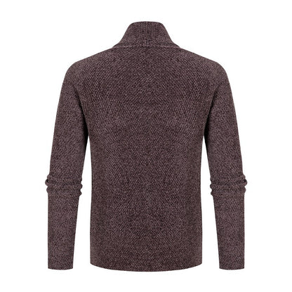 Men's cardigan with modern shawl collar and fine textured pattern Skorter