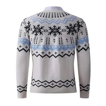 Men's stylish knit sweater with creative snow pattern Skorter
