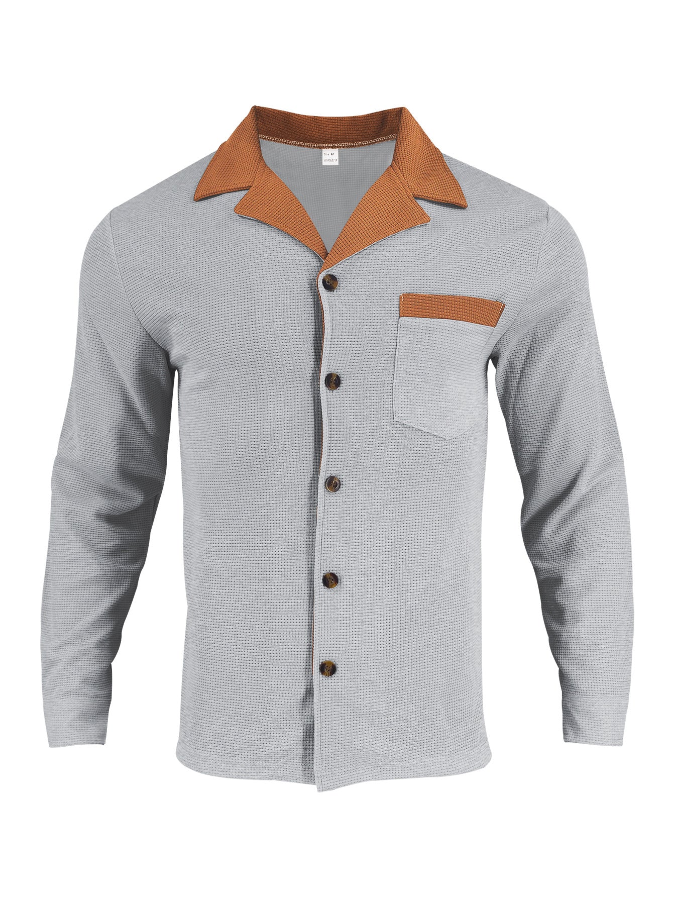 Men's stylish long-sleeve shirt with textured design and practical chest pocket Skorter