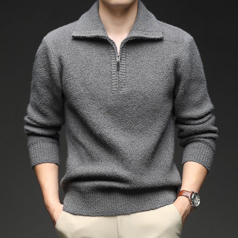 Men's sweater with high collar and zipper Skorter
