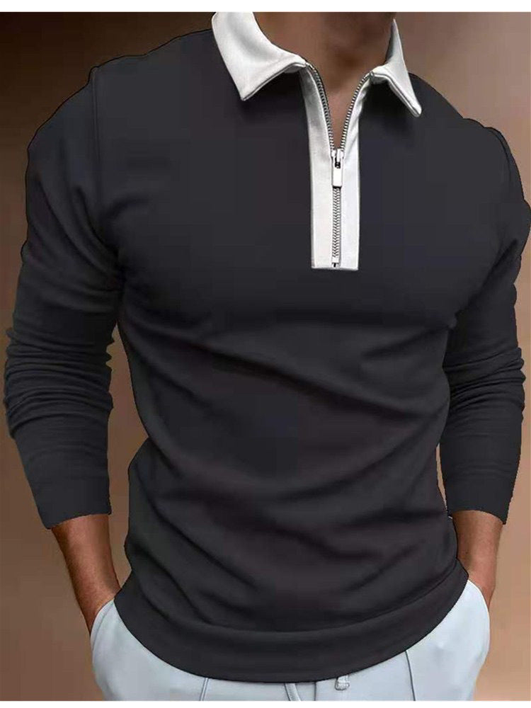 Men's sweatshirt with modern half zipper and stylish polo collar Skorter