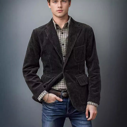 Men's stylish cord blazer with multiple pockets and an elegant fit Skorter