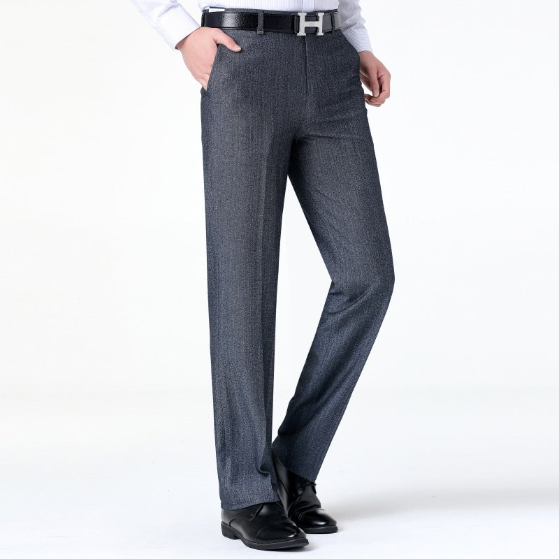 Men's elegant suit trousers with fine textured design Skorter