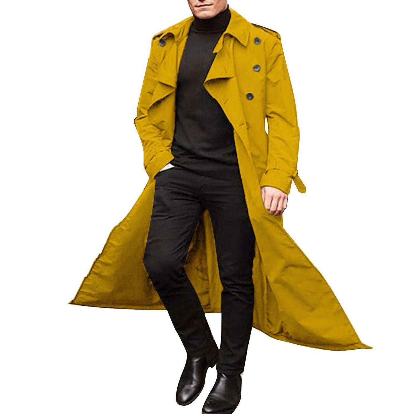 Men's elegant trench coat with double button placket Skorter