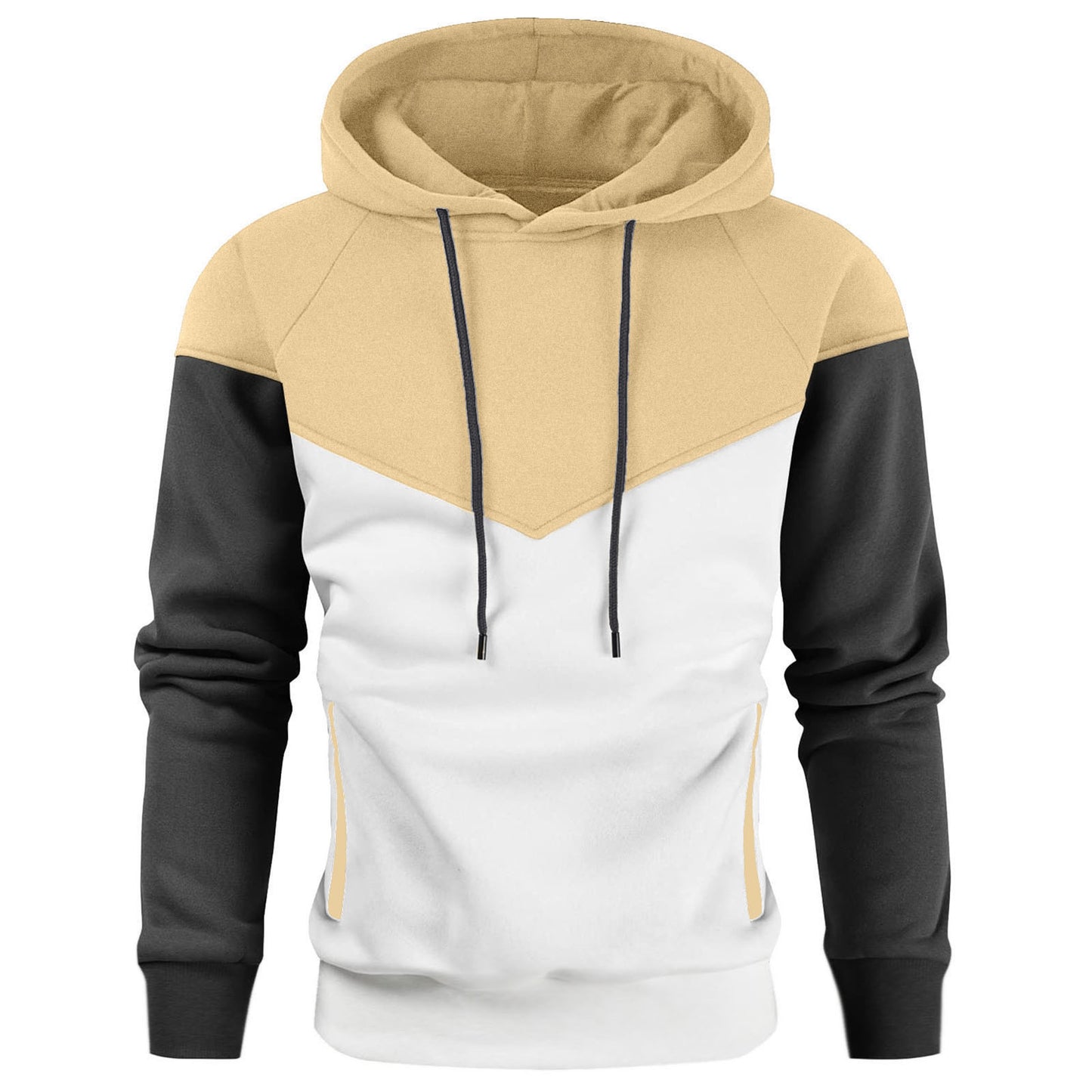 Men's stylish hoodie with innovative patchwork design Skorter