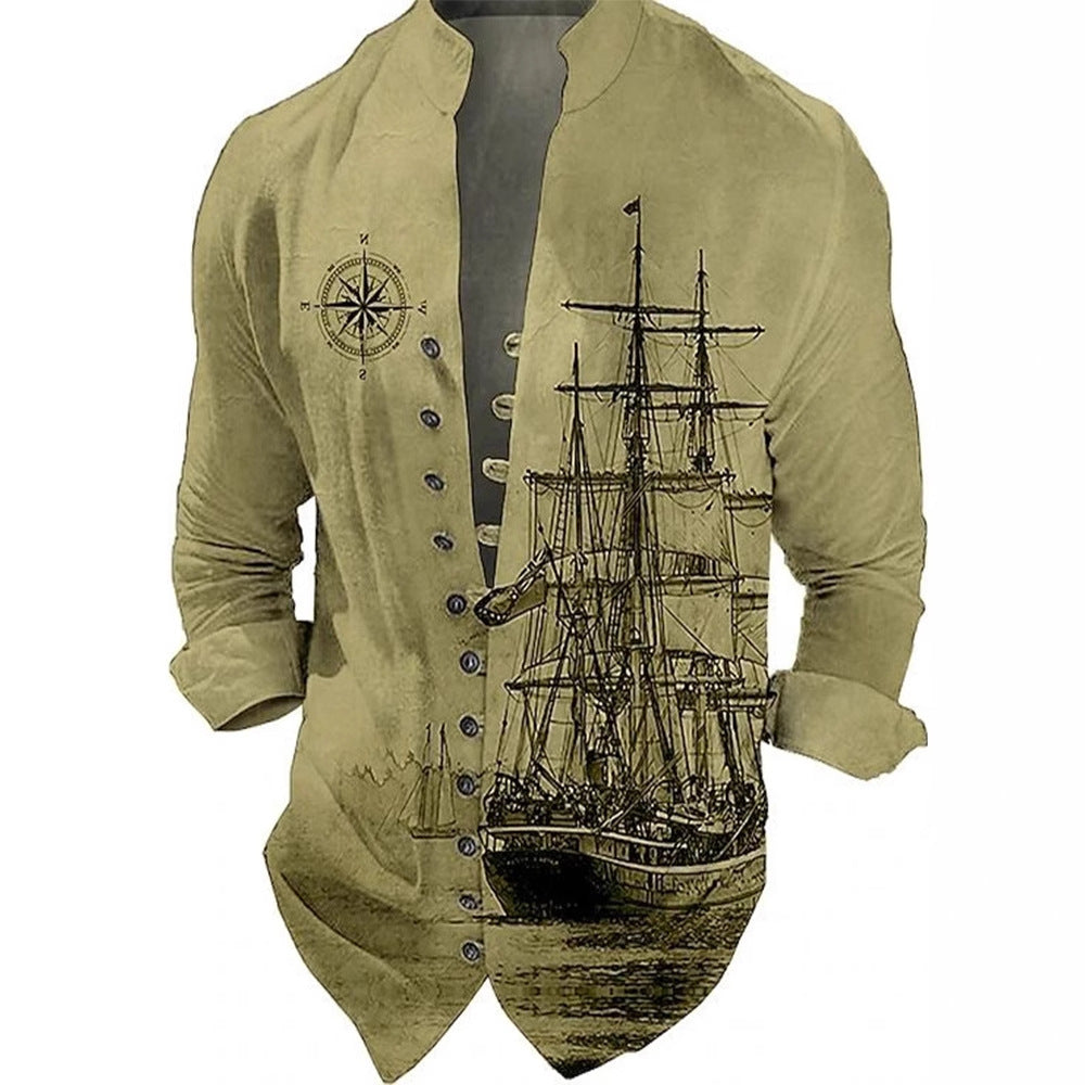 Men's vest with nostalgic maritime ship design Skorter