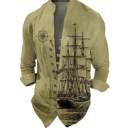 Men's vest with nostalgic maritime ship design Skorter