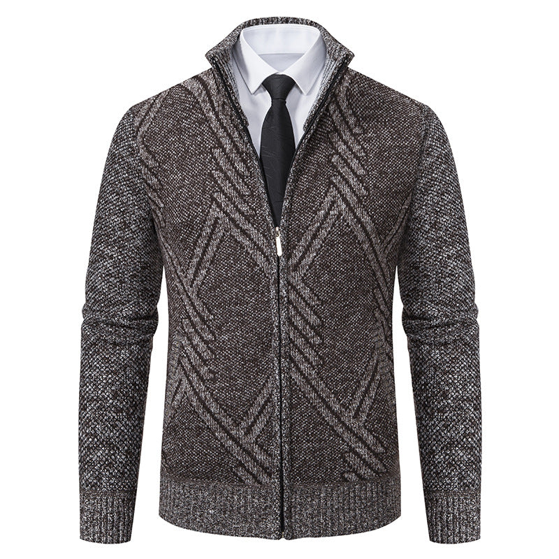 Men's cardigan with modern geometric patterns Skorter