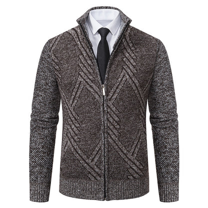 Men's cardigan with modern geometric patterns Skorter