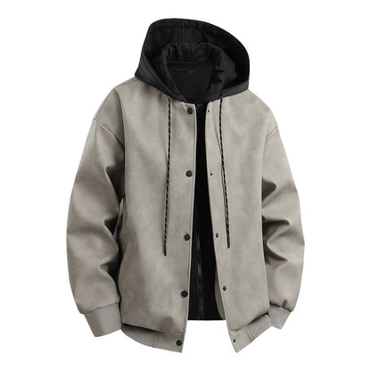Men's stylish transitional jacket with removable hood and sporty accents Skorter