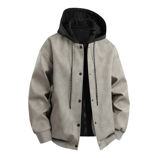 Men's stylish transitional jacket with removable hood and sporty accents Skorter